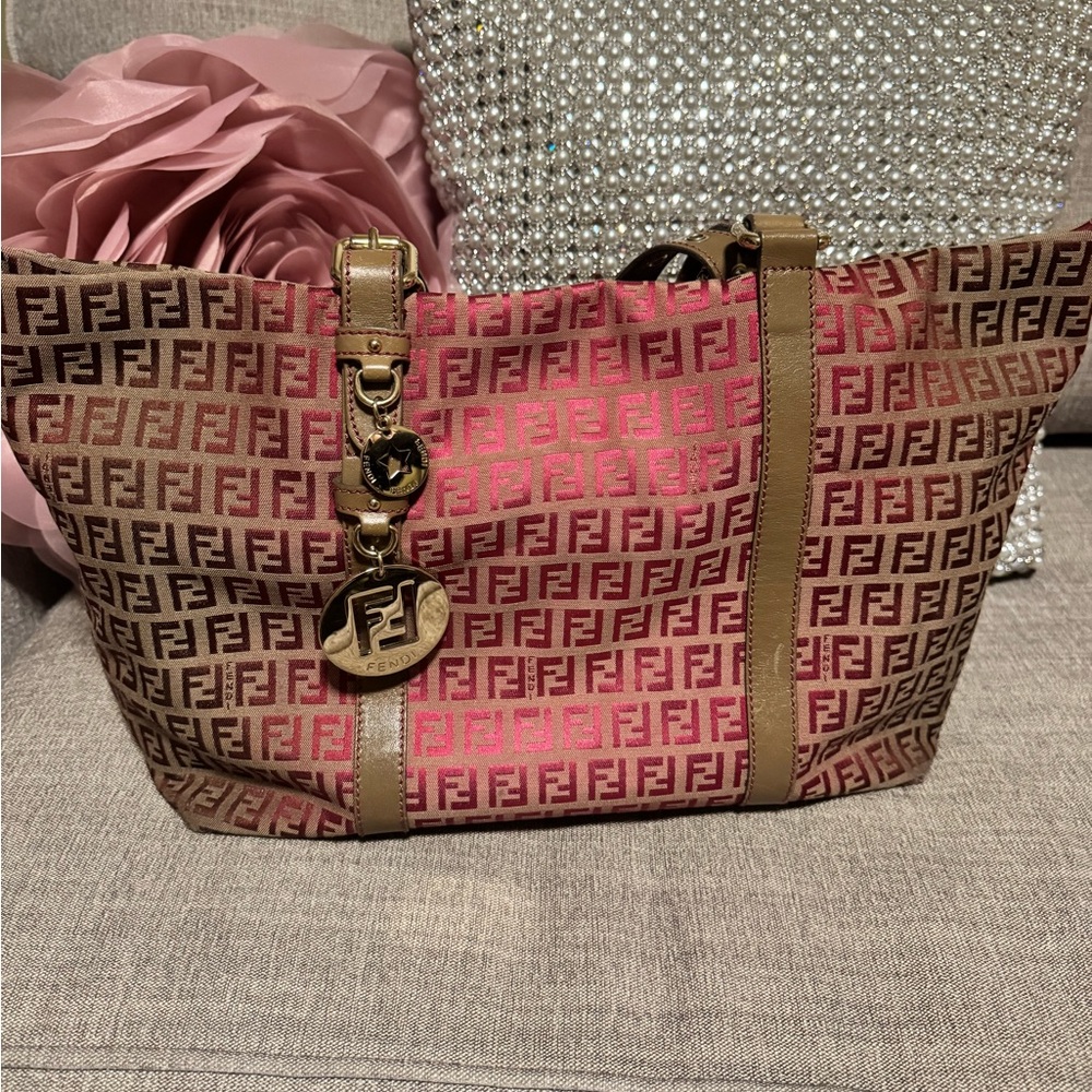 Fendi Pink and Brown Tote Bag